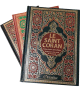 Le Saint Coran en langue arabe + Transcription (phonetique) et Traduction des sens en francais - Edition de luxe (Couverture en cuir doree) - Tres grand format