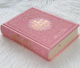 Le Saint Coran en langue arabe + Transcription phonetique et Traduction des sens en francais - Edition de luxe (Couverture en cuir couleur rose clair dore)