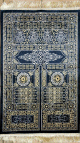 Tapis de priere de luxe anti-derapant de couleur Noir avec motifs porte de la Kaaba (70 x 115 cm)