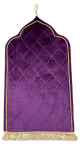Tapis de priere de luxe dore pour adulte sous forme de mosquee (Mihrab) - Couleur violet