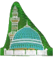 Autocollant bleu et vert de la Mosquee de Medine