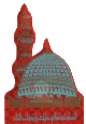Autocollant "La Mosquee de Medine" rouge holographique - salat salam ala rasoul allah